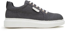 Damskie sneakersy dżinsowe na platformie ciemny szare