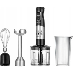BLENDER RĘCZNY ZESTAW MOCNY 1500W PRZENOŚNY CZARNY/SZARY INOX