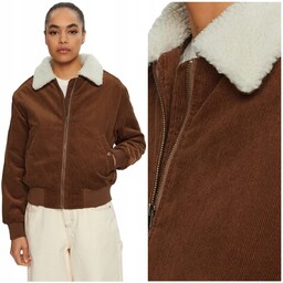 Wrangler AVIATOR JACKET ocieplana damska sztruksowa kurtka pilotka