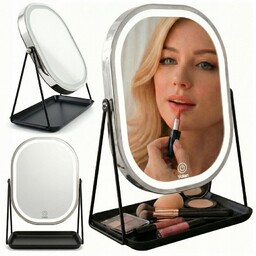 Lusterko do makijażu premium metalowe kosmetyczne podświetlane led