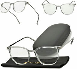 Stylion Plusy +1.50 szare okulary do czytania kwadratowe