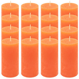 ŚWIECE STOŁOWE POMARAŃCZOWE 16 SZT 5x10 CM ŚWIECZKI