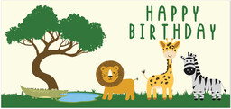 Plakat Happy Birthday Safari - 70x33 cm