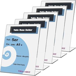 TUKA-i-AKUT 5 x akrylowy uchwyt na znak A5,