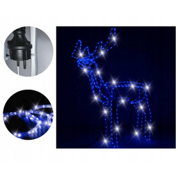 Renifer Led 115 CM Niebieski Flash (zimna Biel)