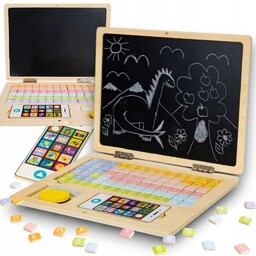 TABLICA EDUKACYJNA MAGNETYCZNA KREDOWA laptop dla dzieci LITERY