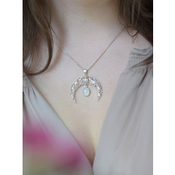 Lunula z kamieniem księżycowym - zawieszka