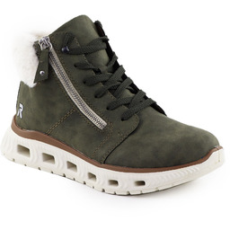 Wodoodporne traperki damskie ultra lekkie zielone Rieker M6014-54