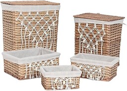 Home ESPRIT Kosz na pranie naturalny biały wiklina