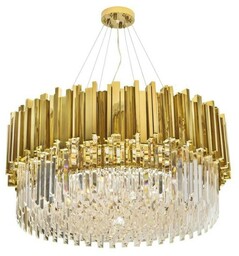 Lampa wisząca IMPERIAL GOLD 80 - stal, kryształ