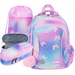 Zestaw szkolny plecak tornister Pink Różowy Butterflies Motyle