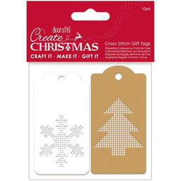 Create Christmas Etykiety prezentowe, białe i brązowe, jeden