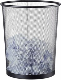 Relaxdays Metalowy kosz na papier, duży kosz