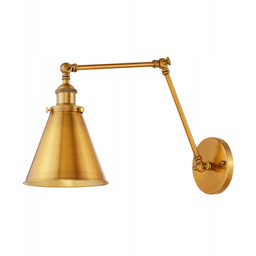 Kinkiet Lampa Ścienna Loft Mosiężna Oprawa E27 Rubi