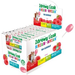 Starpharma Lizak MNIAM-MNIAM Na gardło Malinowy (40 szt.)
