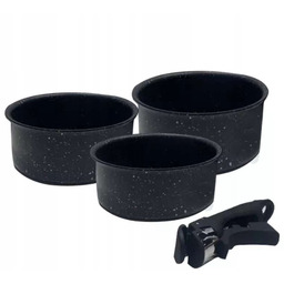 Neumann PRS3CDA: 4-częściowy zestaw garnków pokrytych marmurem