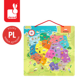 Edukacyjna Mapa Polski Puzzle Magnetyczne 69 el. 7+