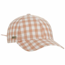 Czapka Check Cotton by Seeberger, koralowy, One Size