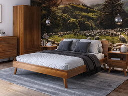 Łóżko drewniane bukowe 160x200 Beskid 03 dąb rustikal