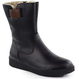 Skórzane botki damskie na platformie czarne Rieker Y4355-00