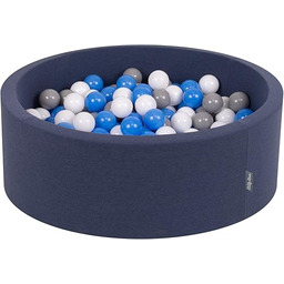 KiddyMoon Suchy Basen 90X30cm/200 Piłek 7Cm, Okrągły Miękki