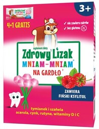 Starpharma Lizak MNIAM-MNIAM Na gardło Malinowy (5 szt.)