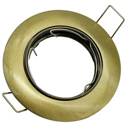 Oprawa okrągła GU10 sufitowa wpuszczana ruchoma mosiądz