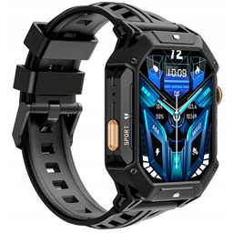 Czarny Smartwatch Rubicon RNCF24 Rozmowy Puls Tętno Bateria