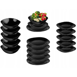 Zestaw obiadowy Quadro Black 6 osób 18 el.