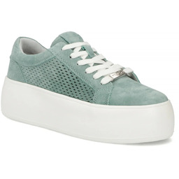 Skórzane półbuty sneakersy damskie ażurowe zielone Filippo DP7520/26