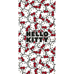 Ręcznik plażowy 70x140 Hello Kitty kotki kokardki czerwone