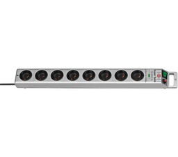 Brennenstuhl Super-Solid 144105 8 gniazd 2,5m Srebrno-czarny Listwa
