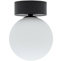 Lampa Wisząca Kier Czarny Biały Szklany Klosz 1xG9