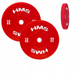 2 x 2,5 kg Talerz olimpijski bumper czerwony