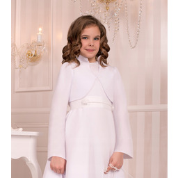 Bolerko komunijne satyna bufki sweterek,żakiet 134