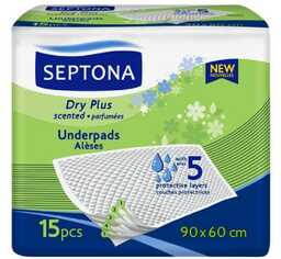 SEPTONA Dry Plus Podkłady higieniczne zapachowe 90x60cm, 15