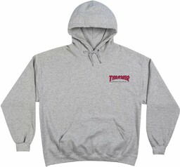 bluza męska THRASHER LITTLE OUTLINE LOGO HOOD Gray