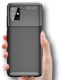 Etui Focus Carbon Samsung Galaxy A41 - Brązowy
