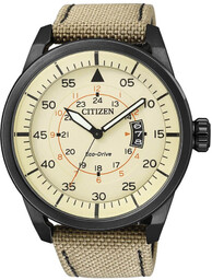 Zegarek CITIZEN AW1365-19P. SOLAR QUARTZ, Kolor beżowy. Mężczyzna.