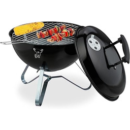 Relaxdays Grill kulisty, przenośny, Ø 37 cm, grill