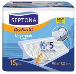 SEPTONA Dry Plus Podkłady higieniczne XL 90x180cm, 15