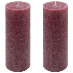 ŚWIECE STOŁOWE BORDOWE RUSTYKALNE 2 SZT 7,5x20CM ŚWIECZKI