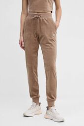 GUESS Brązowe damskie spodnie welurowe Couture
