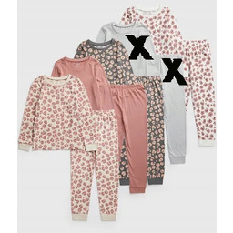 Tu 4 pak piżam piżama long leopard neutra