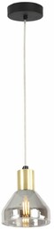 Lampa wisząca Gregory 1xE14 (31-78391), odymione szkło, loftowa