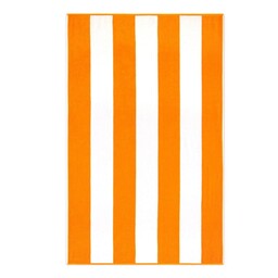 Zwoltex Ręcznik plażowy 100x160 Neon pomarańczowy biały pasy
