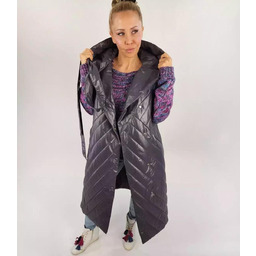 Długi damski BEZRĘKAWNIK kamizelka wiązana-40