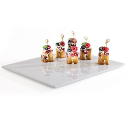 Taca prostokątna z melaminy biała GN 1/4