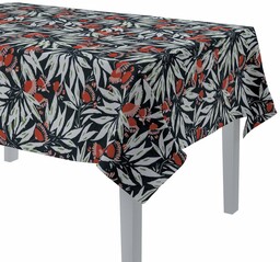 Obrus prostokątny, kwiaty na granatowym tle, Gardenia