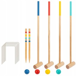 Tooky Toy Drewniany Krykiet Gra Sportowa Ogrodowa